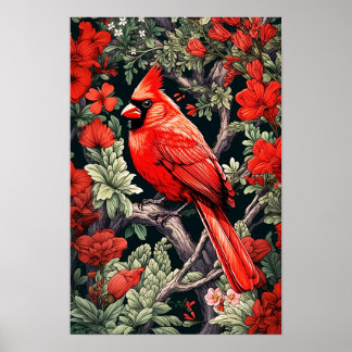 Red Cardinal, Wall Poster, Art Illustration Poster