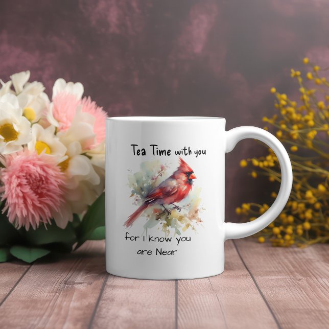 Red Cardinal watercolor Bone China Mug (Creator Uploaded)