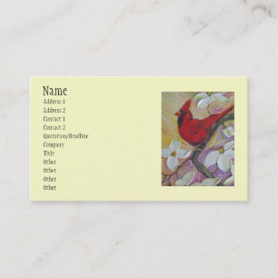 Red Cardinal & White Dogwood Business Card