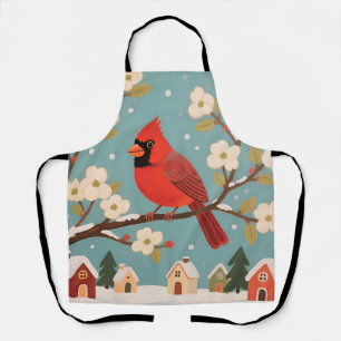 Red Cardinal Winter Branch Apron