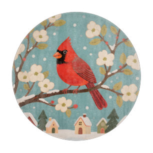 Red Cardinal Winter Branch Cutting Board