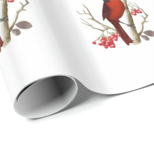 Red Cardinal wrapping paper