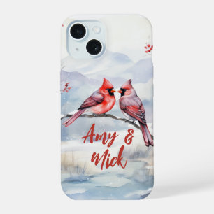Red Cardinals Birds Christmas Valentine's day iPhone 15 Case