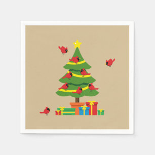 Red Cardinals - Christmas Merrier Spent Together Napkin