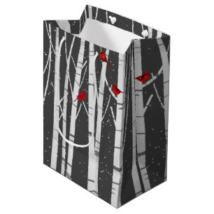 Red Cardinals in Birch Tree Medium Gift Bag