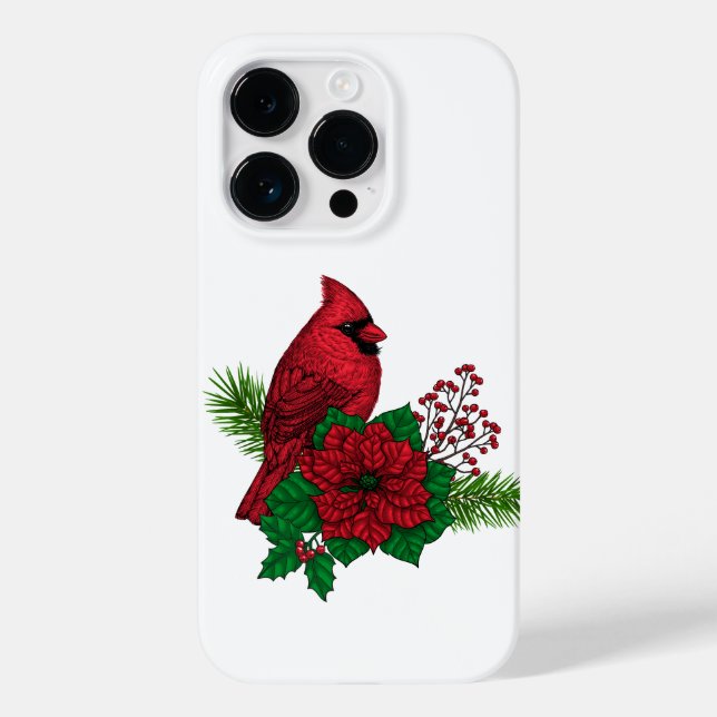 Red Cardinals on Christmas decoration Case-Mate iPhone Case (Back)