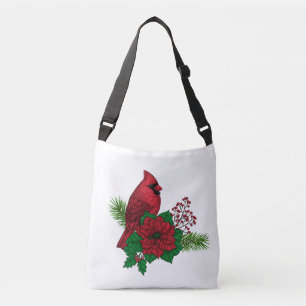 Red Cardinals on Christmas decoration Crossbody Bag