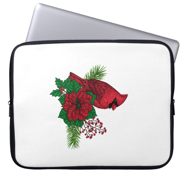 Red Cardinals on Christmas decoration Laptop Sleeve (Front)