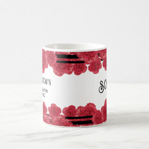 Red Carnation Border Musical Theatre Mug