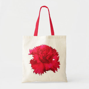 Red Carnation Floral Fantasy Tote Bag