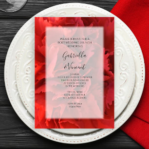 Red Carnation Floral Post Wedding Brunch Invitation