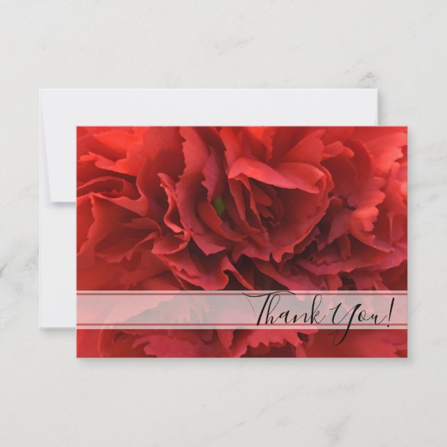 Red Carnation Floral Thank You (Front)