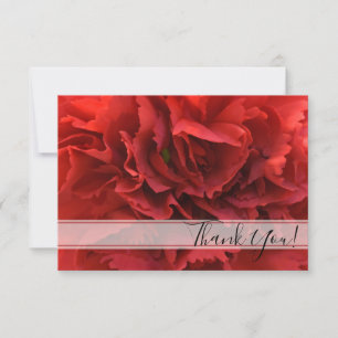 Red Carnation Floral Thank You Card
