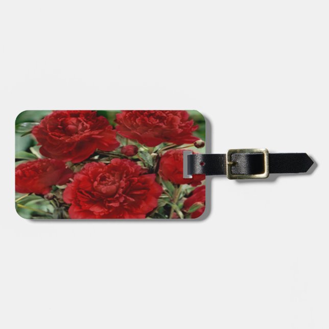 Red Carnation Flowers Luggage Tag (Front Horizontal)