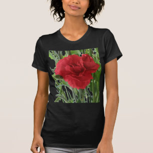 Red Carnation Ladies T Shirt