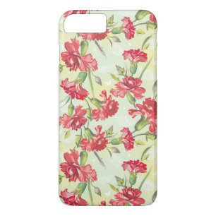 Red Carnations on green with butterflies iPhone 8 Plus/7 Plus Case