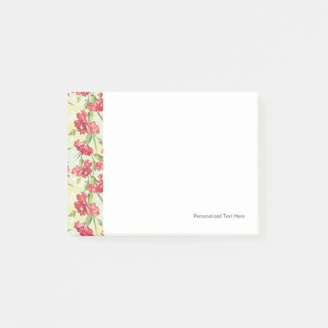 Red Carnations on green with butterflies Post-it Notes (Front)