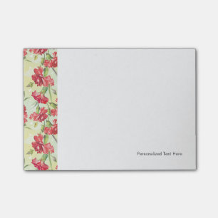 Red Carnations on green with butterflies Post-it Notes