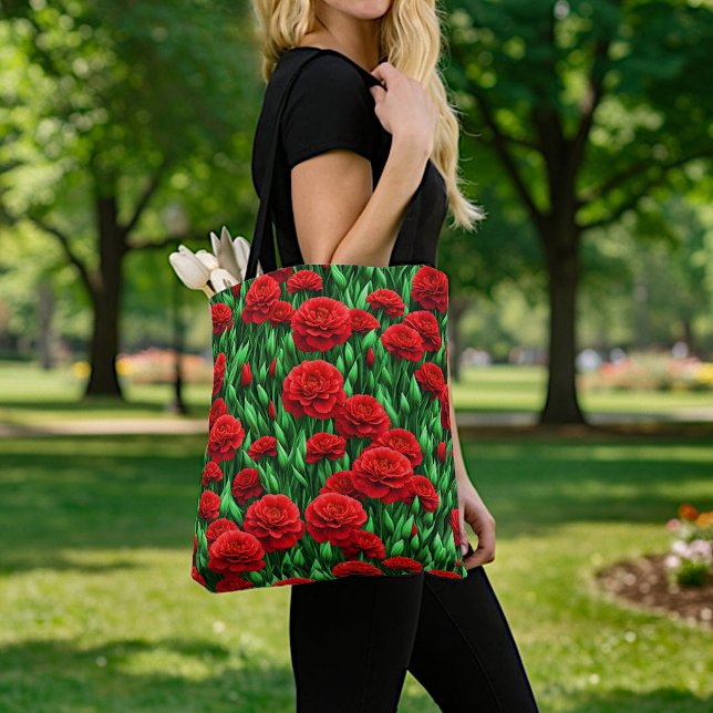 Red Carnations Tote Bag (Creator Uploaded)