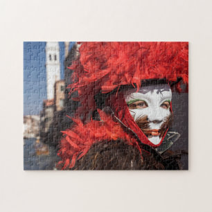 Red carnival mask in Venice, Italy Jigsaw Puzzle