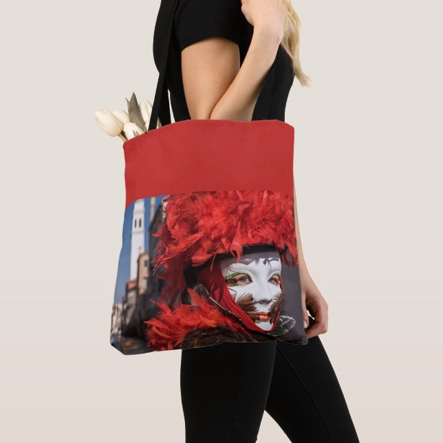 Red carnival mask in Venice, Italy Tote Bag (Close Up)