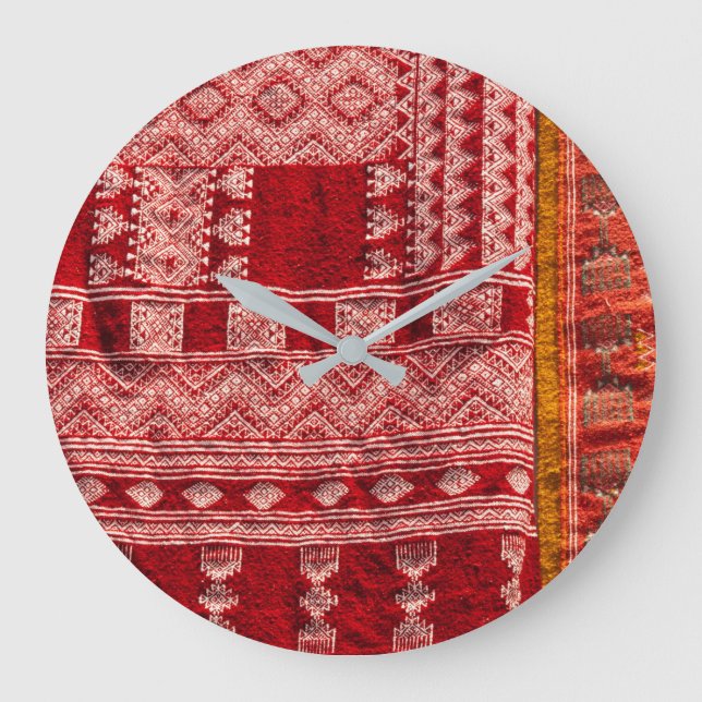 Red Carpet At Market Large Clock (Front)