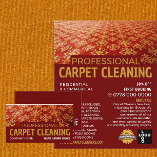 Red Carpet, Carpet Cleaner, Cleaning Service Flyer