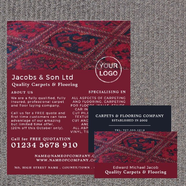 Red Carpet, Carpet Layer, Fitter Business Card (Creator Uploaded)