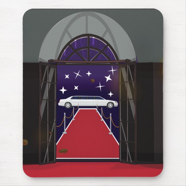 Red Carpet Celebrity Limo Mouse Pad (Front)