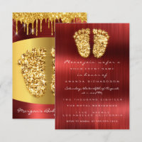 Red Carpet Drips Gold Royal Baby Shower Feet Boy