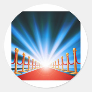 Red carpet entrance classic round sticker