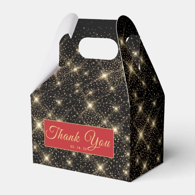 Red Carpet Gold Dust Party Favour Box (Front Side)