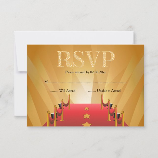 Red Carpet Hollywood Star RSVP (Front)