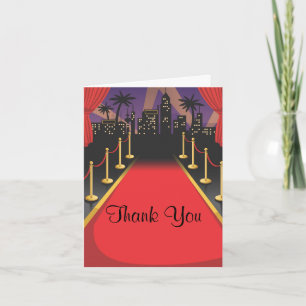 Red Carpet Hollywood Sweet 16 Thank You Card