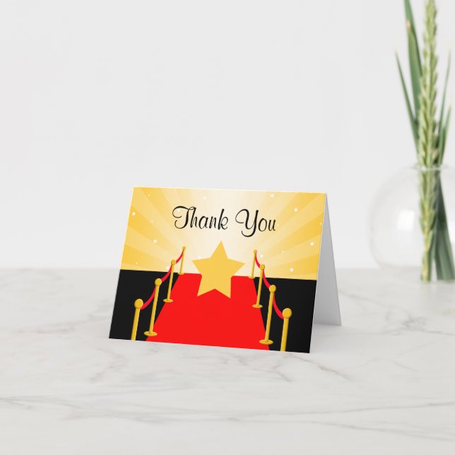 Red Carpet Hollywood Thank You Card (Front)