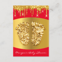 Red Carpet Royal Baby Shower Feet Girl Boy Gold