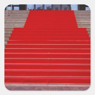 red carpet square sticker