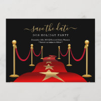 Red Carpet Themed Party Save the Date Card