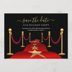 Red Carpet Themed Party Save the Date Card