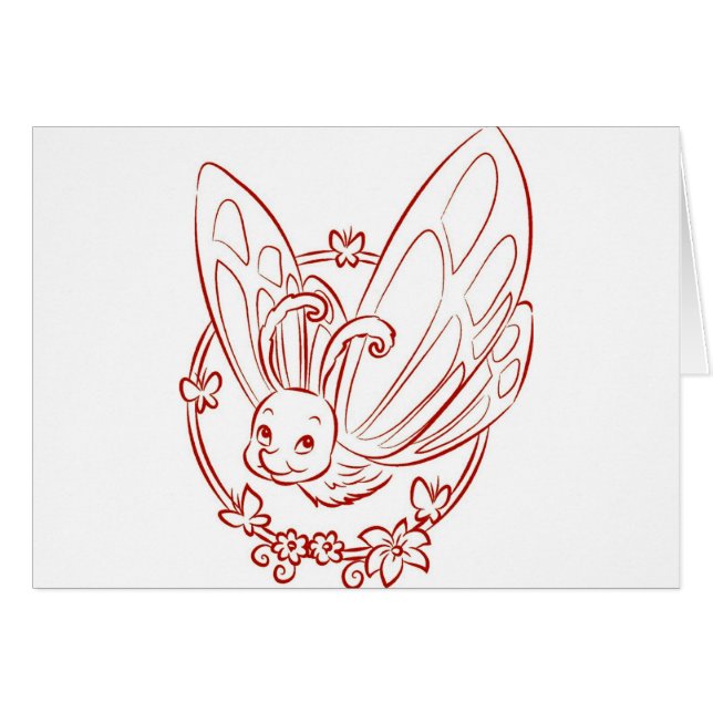 Red Cartoon Butterfly (Front Horizontal)