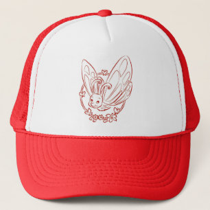 Red Cartoon Butterfly Trucker Hat