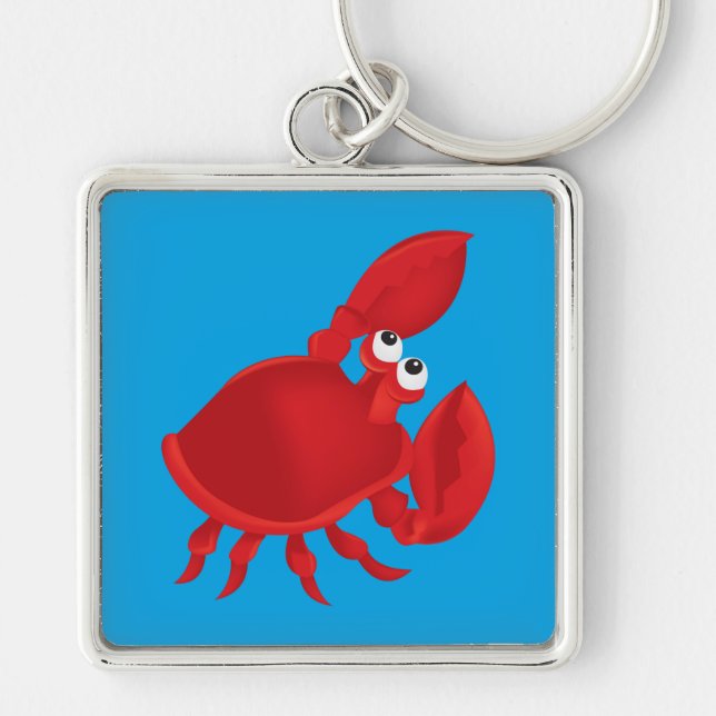 Red cartoon crab key ring (Front)
