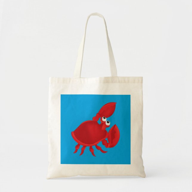 Red cartoon crab tote bag (Front)