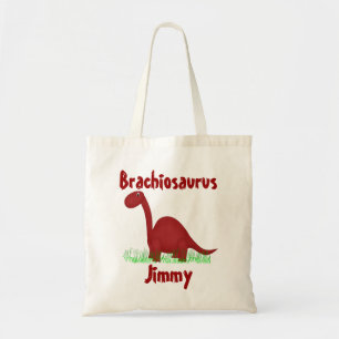 Red Cartoon Dinosaur Tote Bag
