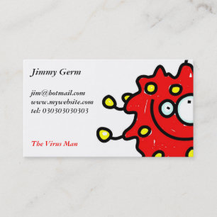 Red Cartoon Germ Business Card