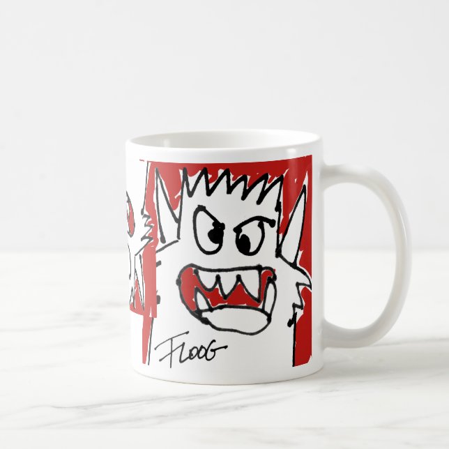 Red Cartoon Monster Coffee Mug (Right)