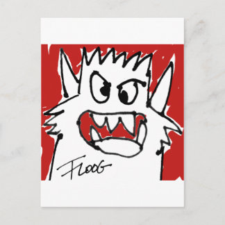 Red Cartoon Monster Postcard
