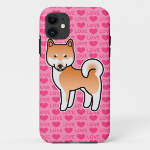 Red Cartoon Shiba Inu Love iPhone 11 Case