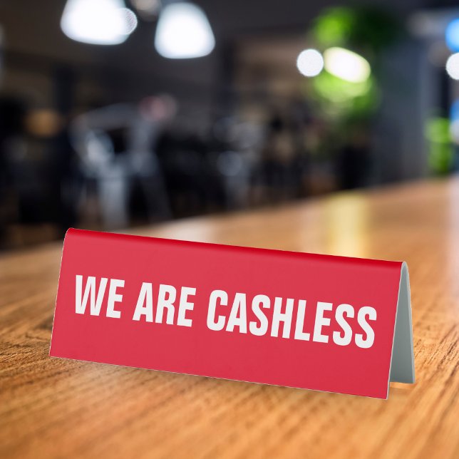 Red Cashless Credit Card Only Payment Method (Red Cashless Credit Card Only Payment Method Table Tent Sign)