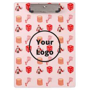 Red casino business pattern clipboard